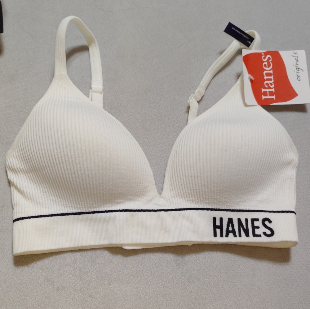 2 Hanes Originals Women's Rib Contour Wirefree Bra - Picture 6 of 11